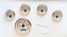 5 Gauge GPS Speedometer Dash Set Street Rod Hot Rod Universal White