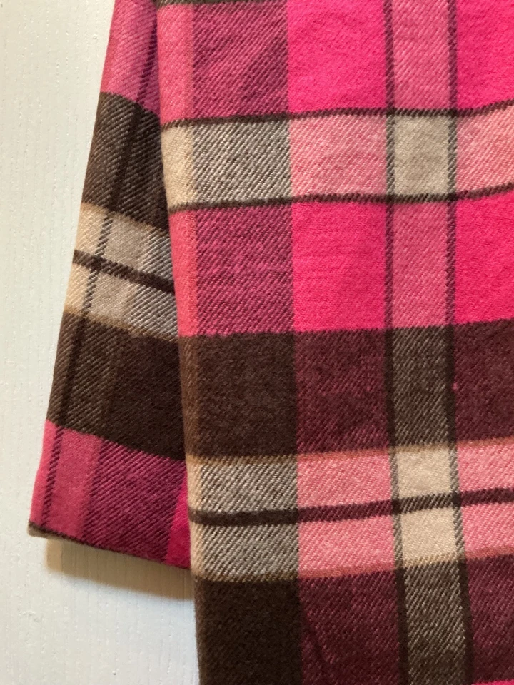 Gap Mujer Rosa Cuadros Flecos Dobladillo Estampado Acogedor Otoño Suave Bufanda Talla Única Foto 2 de 4