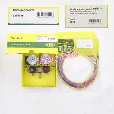 1PC﻿ REFCO BM2-8-DS-R22+CCL-60 pressure gauge+charging hose 1.5m