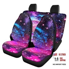 Blue Purple Galaxy Car Seat Covers Full Set,Deep Space Abstract Purple Blue