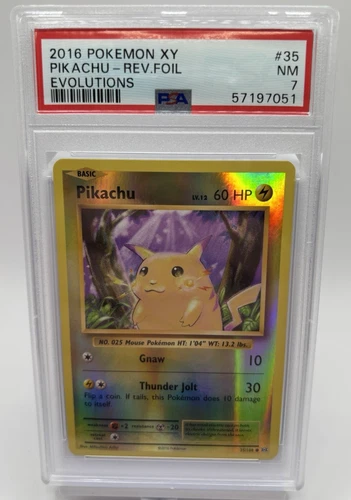 Pokémon 2016 Evolutions Pikachu 35/108 Reverse Holo PSA 7