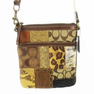 Shoulder Bag Leather Suede Canvas Patchwork Signa… - image 10