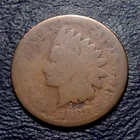 1868 Indian Cent, AG, semi-key harder date