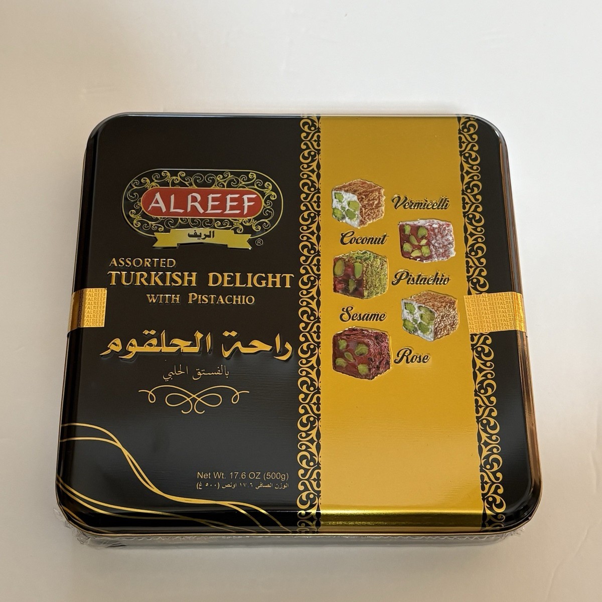 New Alreef Assorted Turkish Delight 17.6 oz | Pistachio, Rose