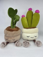 Greenhouse by Russ 12" Plush 2 Potted Plants Succulents Flowering Cactus Stuffed