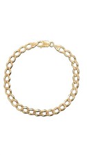 9ct hallmarked yellow gold curb bracelet.