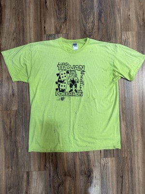 Vintage Y2K Atlantic Iowa School Trojan Wrestling Poker Run Green Shirt 3XLT