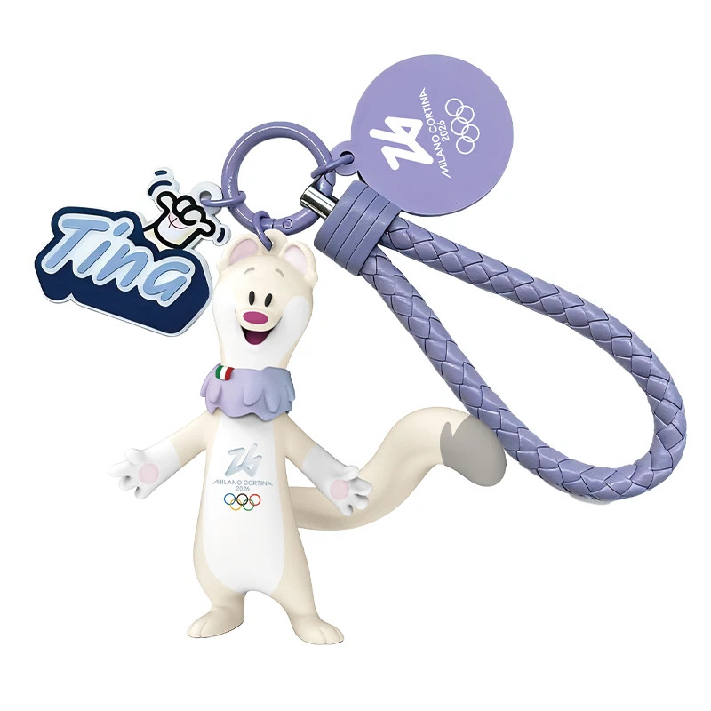 2026 Milano Cortina Invierno Olímpico Oficial Mascota Tina Versión Tejida Llavero