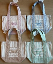 Trader Joe's Striped Pastel Mini Canvas Tote Bags 2026 Limited Edition Set Of 4