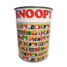 🟠 Snoopy Peanuts sgabello contenitore Vintage in latta anni 70 80