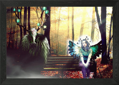 Gerahmtes Wandbild Leben und Tod Poster Leinwanddruck Bild