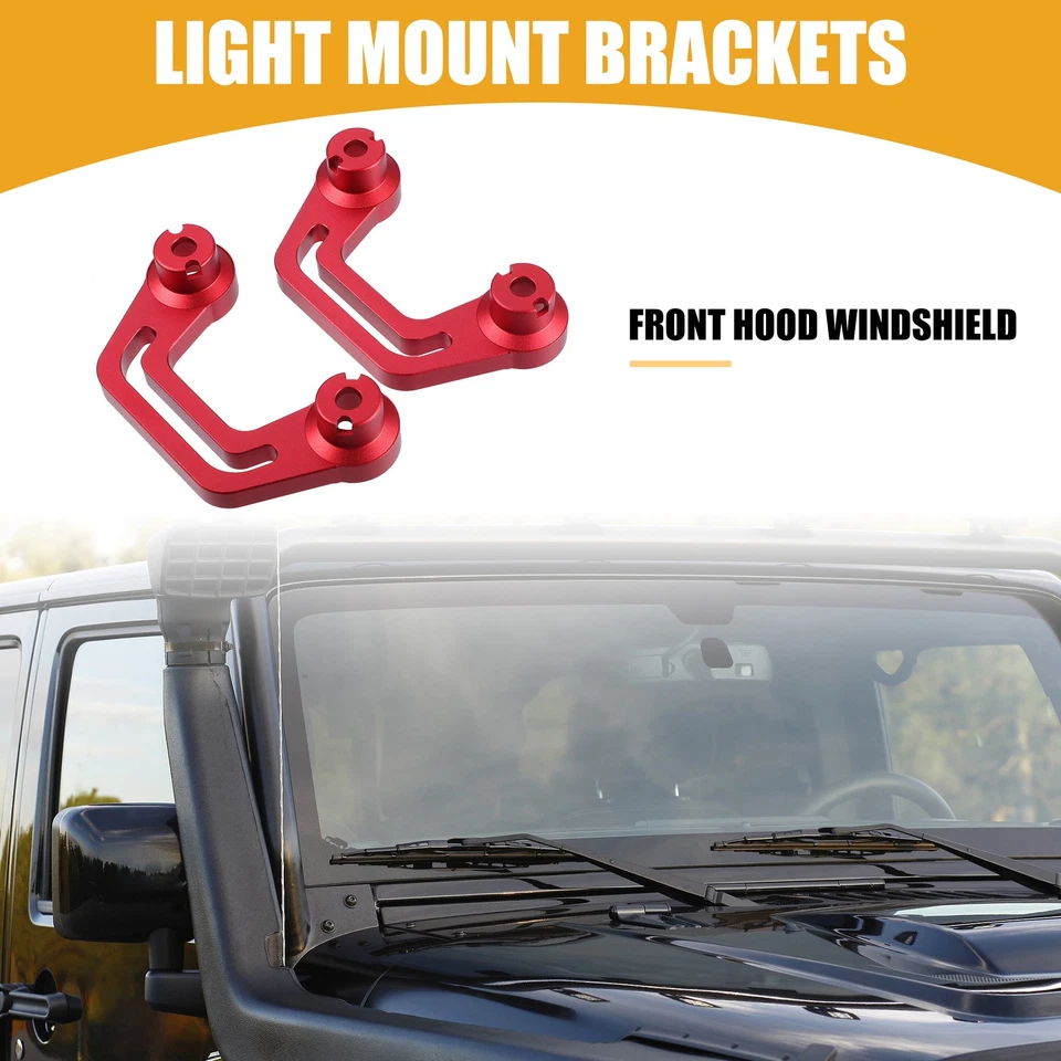 Auto Anteriore Luce Montaggio Supporto - per Jeep Metallo Rosso - 1 Coppia Foto 2 de 4