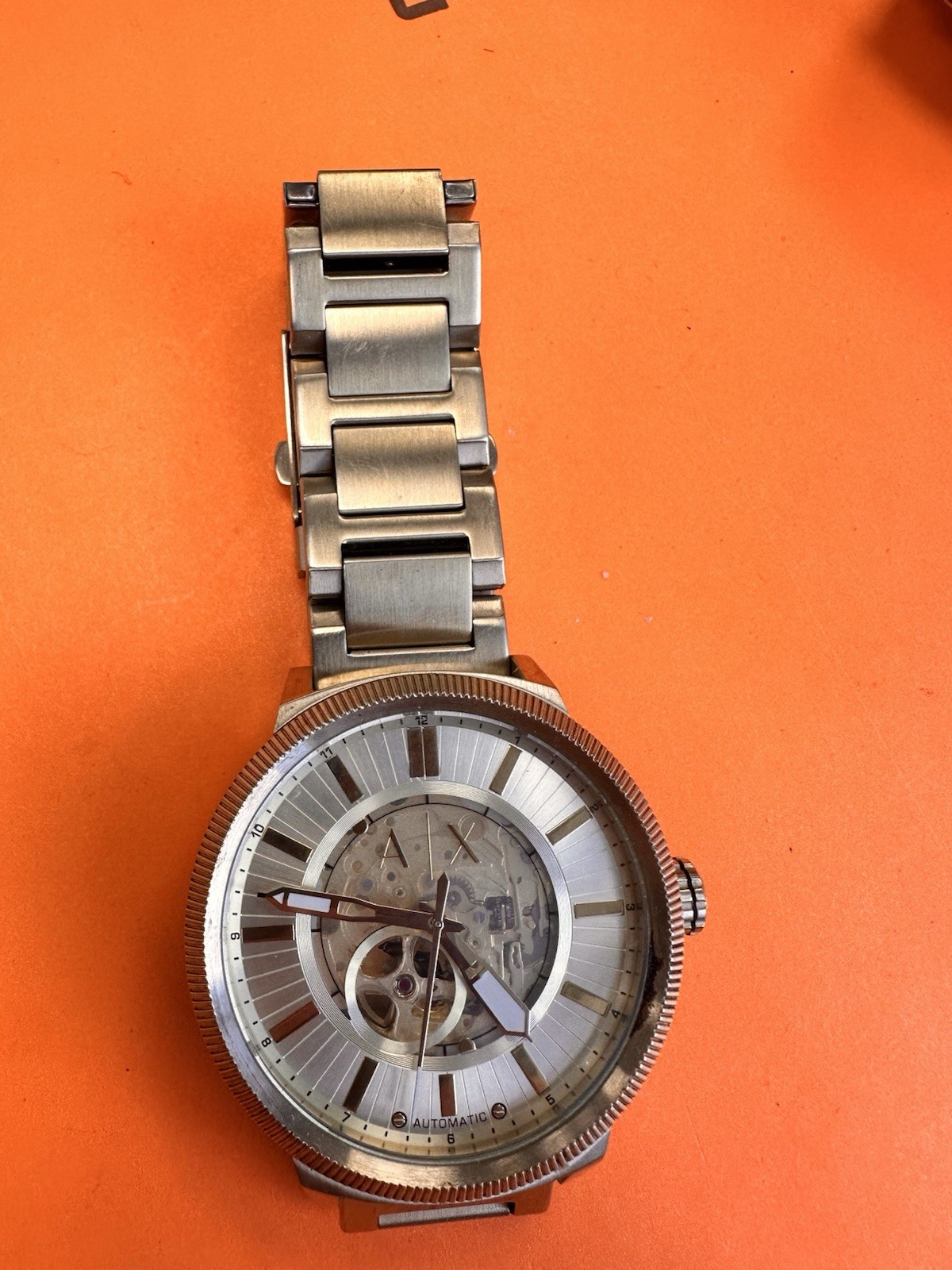 Armani Exchange Automatic Skeleton Dial Stainless… - image 1