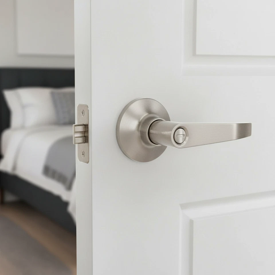 Упаковка из 10 матовых никелевых дверных ручек дверные рычаги конфиденциальности, сверхпрочные для ванной/спальни - Изображение 4 из 4