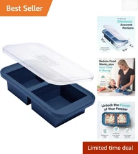 Elegant 2-Cup Silicone Freezer Tray with Lid for Effortless Meal Prepping