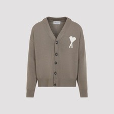AMI Midnight de Coeur Taupe Cardigan New Authentic