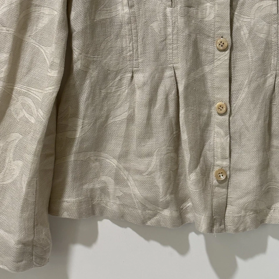 COLECCIÓN ARMANI 8 Top a Medida Beige Cuello Simulado L/S Lagenlook Con Botones Foto 4 de 4