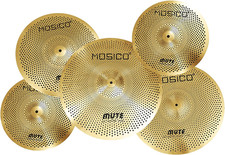 Low Volume Cymbal Pack Golden Mute Cymbal 14"Hi-Hat 16"Crash 18'Crash 20"Ride Qu