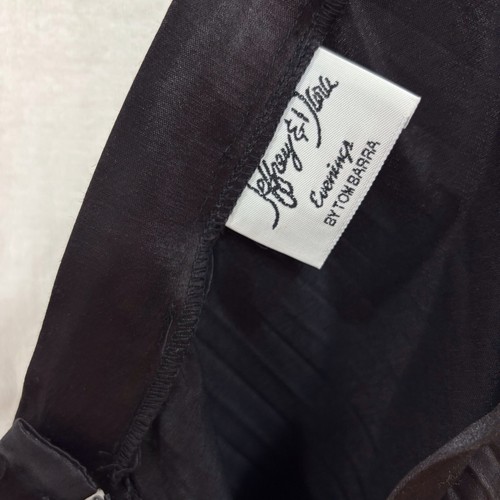 Vintage Jeffrey & Dora Satin Plissee Maxi 42" langer Rock 12 Reißverschluss schwarz Abend - Bild 4 von 11