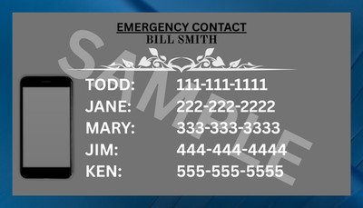 [5 Pack] Emergency Contact Card (laminated)