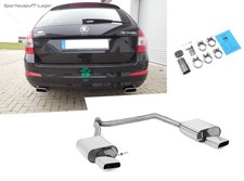 Fox Edelstahl Duplex Sportauspuff Skoda Octavia 5E 1.8 TSI 2.0 TDI je 145x65mm