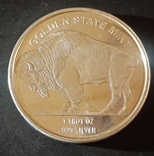 (1) Troy Ounce Golden State Mint Buffalo Round (.999 Silver)--Pls Read Descrip