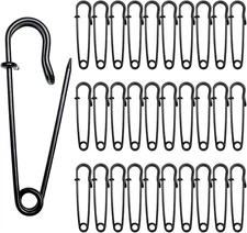 30 Pcs Large Safety Pins 2 Inch Heavy Duty Blanket Pins Big Safety Pin Black