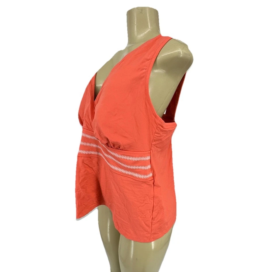 Camiseta de natación Tankini Lands End talla grande 18 para mujer cuello en V 1-1 Foto 2 de 4