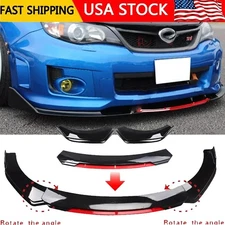 Front Bumper Lip Spoiler Splitter Body Kit glossy Black For Subaru WRX STI