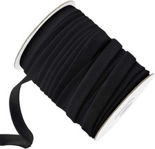 Black Double Fold Bias Tape 1/2 Inch x 50 Yards Polyester Binding Sewing