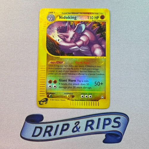 Nidoking 24/147 Aquaopolis Reverse Holo Rare Pokemon Karte Light Play WOTC
