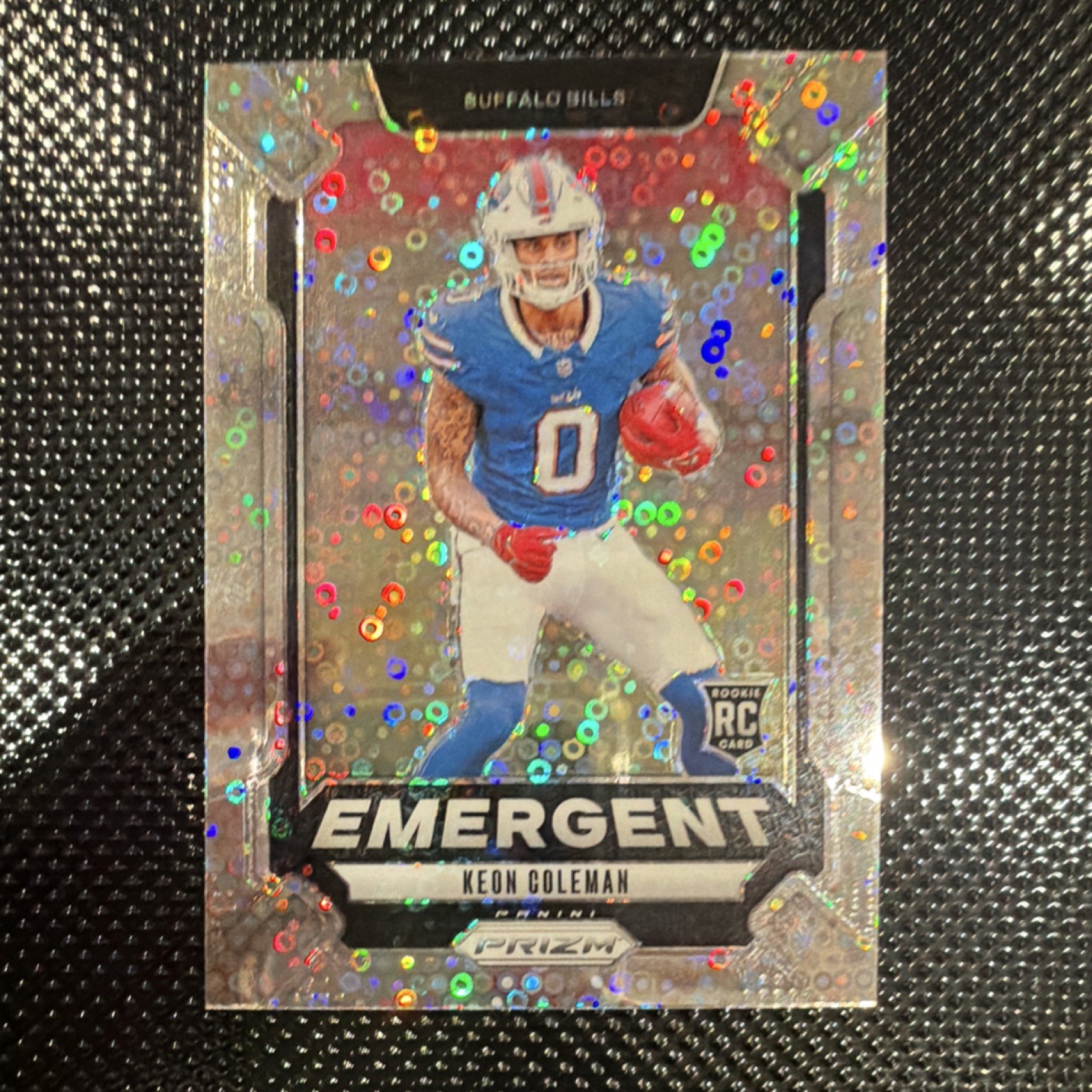 2024 Panini Prizm Emergent Disco Keon Coleman #16 Rookie Buffalo Bills