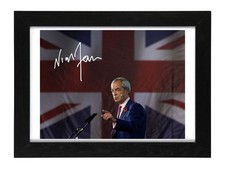 Nigel Farage Signed Autograph PHOTO Pre Print 6x4/A4/ Framed Political Figure