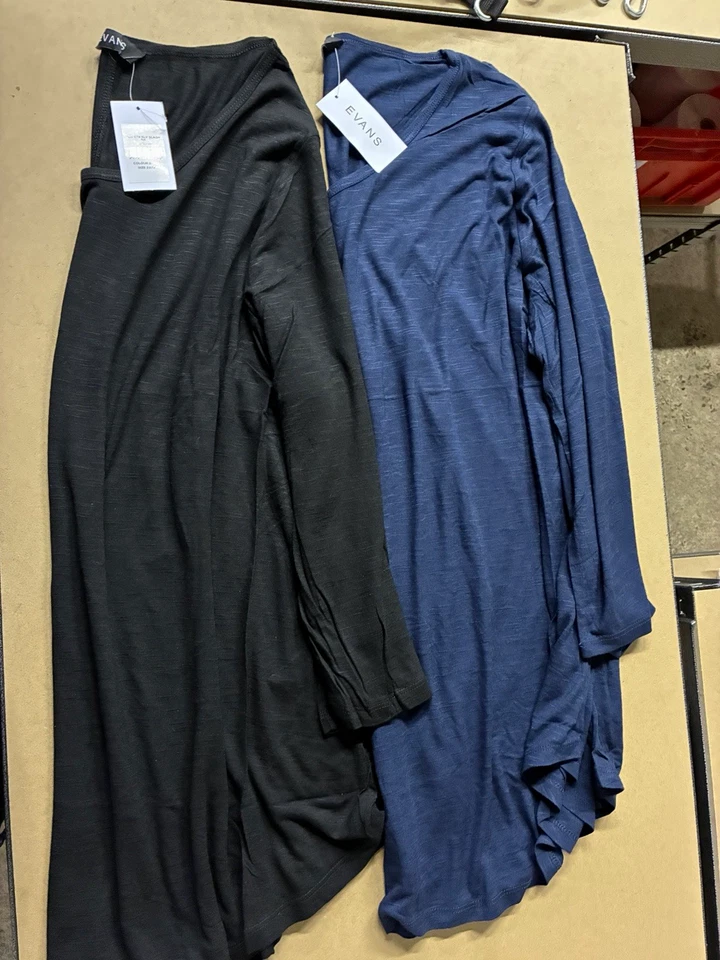 Evans Damen Pullover Übergröße 22/24 schwarz & blau Rundhals 3/4 Arm Oberteil - Bild 1 von 4