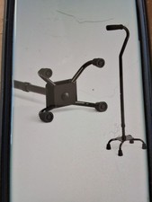 Medline Aluminum Quad Cane, Small Base for Balance, Knee Injuries, Surgeries