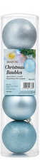 Image of Christmas Baubles 3x10cm Tree Decoration Glitter & Matte Assorted Colours