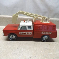 Vintage Nylint Fire Dept. Snorkel Truck, Mini, Pressed Steel 12"