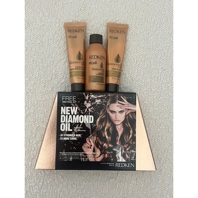 REDKEN Diamond Oil 3-PC SHAMPOO, CONDITIONER & OIL SET, NEW