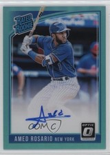2018 Donruss Optic Rated Rookie Signatures Aqua Prizm Amed Rosario Auto 10no