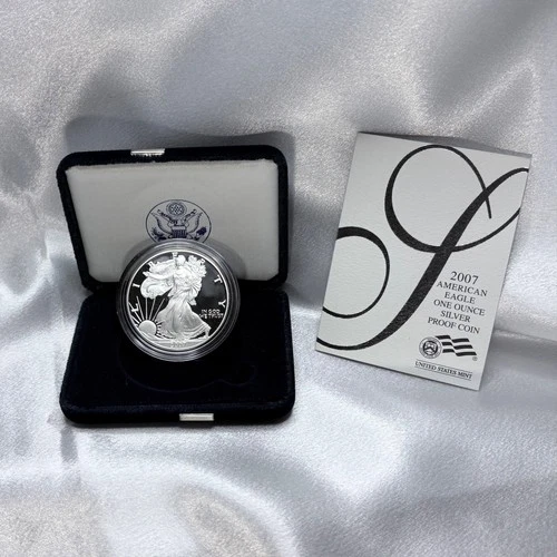 2007 1 oz .999 Fine Silver American Eagle Proof Coin w/ OGP & CoA [D2]