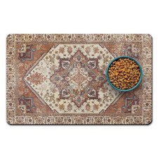 16x24 Inch Bohemia Style Absorbent Dog Food Mat Floor Quick Dry Pet Bowl