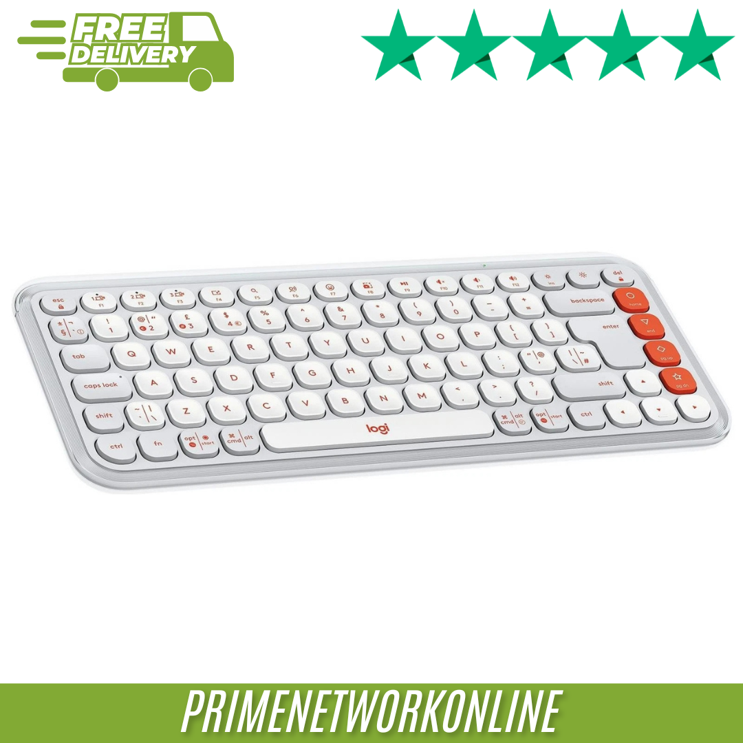 Logitech White Pop Icon Keys Wireless Mini Keyboard Uk English - Image 2