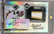 RICKY WILLIAMS 2003 Leaf Limited Threads JERSEY PATCH AUTO #’d /25 LT-85 Saints