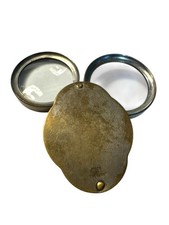 Antique Brass Pocket Folding Optical Glass Magnifying DOUPLE  Lens Loupe .
