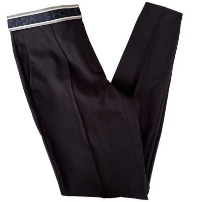 Escada Sport Spell Out Waistband Black Trousers Sz 4