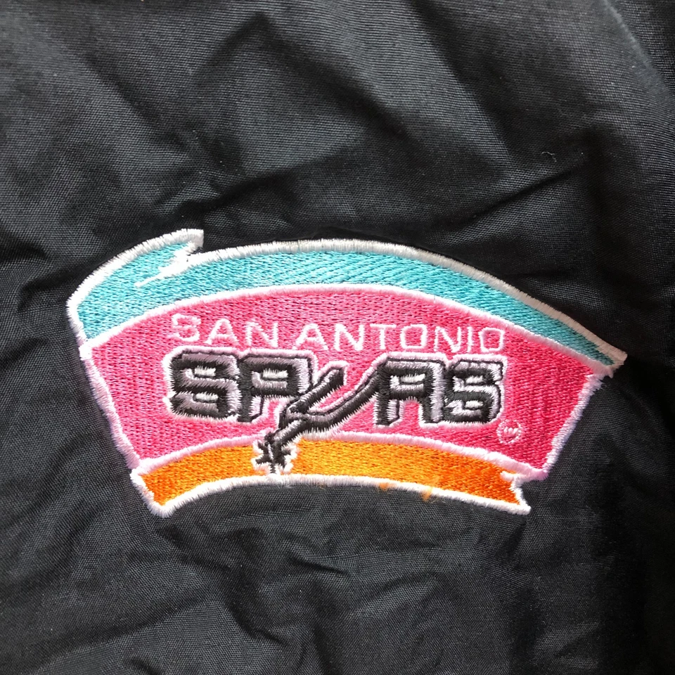 Chaqueta DE COLECCIÓN San Antonio Spurs Mediana Hombre Negra Puffer Cremallera Completa Baloncesto Años 90 Foto 3 de 4