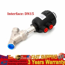 DN15 Pneumatic Angle Seat Valve Air Actuated Single Acting N/C Stainless Steel