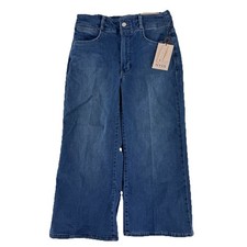 NYDJ Cool Embrace Wide Leg Denim Crop Jeans Size 6 Regular Compass Blue
