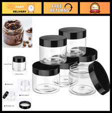 6 Pack 8 oz Plastic Jars with Lids - Leakproof, Refillable, Wide-Mouth Container
