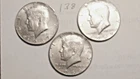 KENNDY HALF DOLLAR, 1967-P, 1968-D, 1969-D, 40% SILVER,  ---138